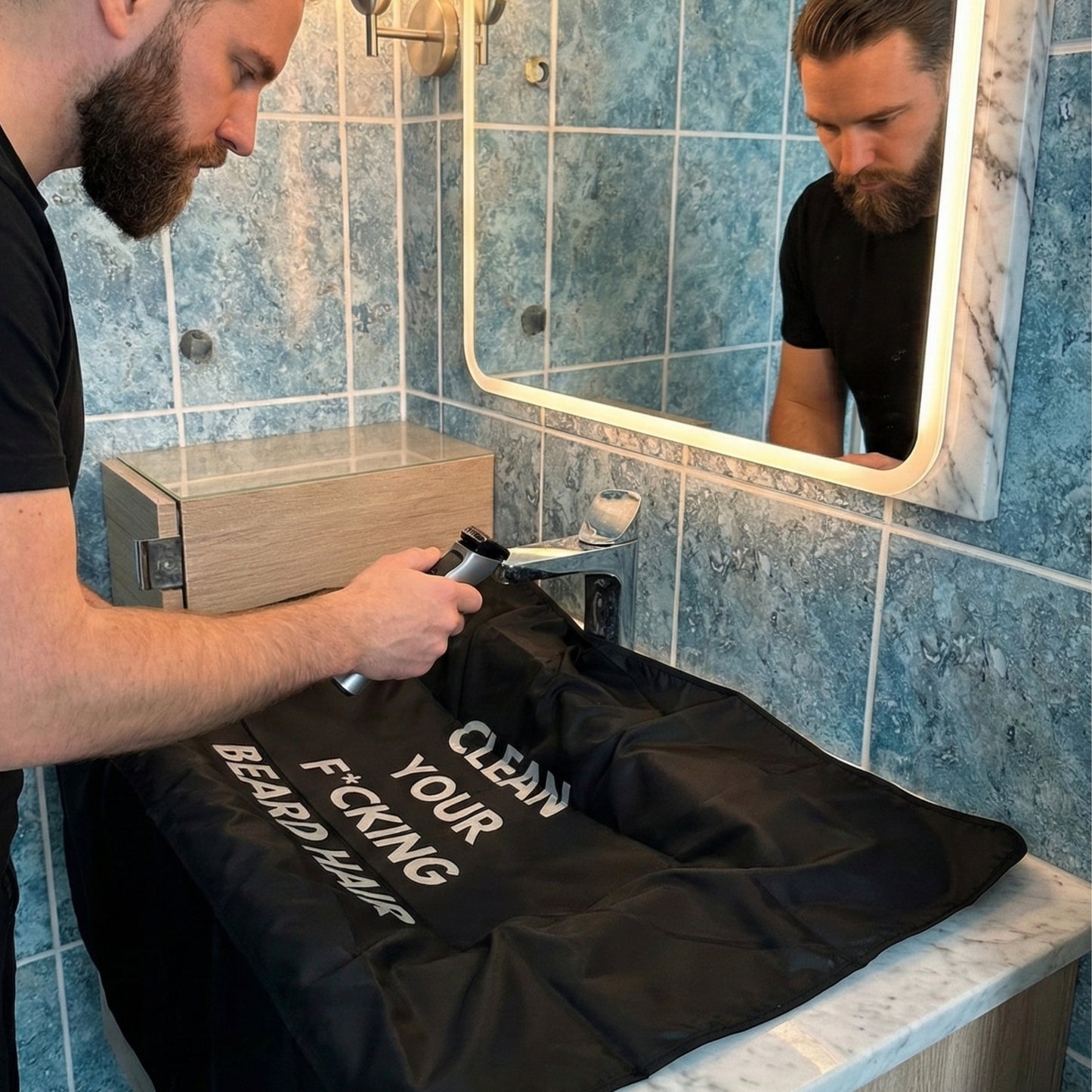 Sink Apron for Beard Hair with Suction Cups