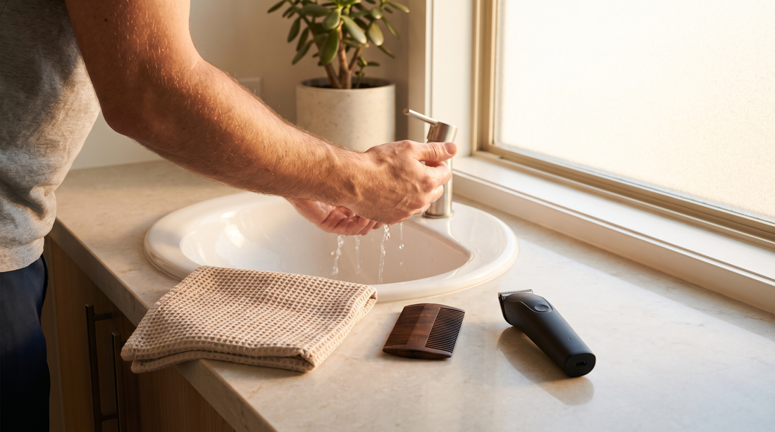 Comment nettoyer les poils de barbe : lavabo propre après la taille