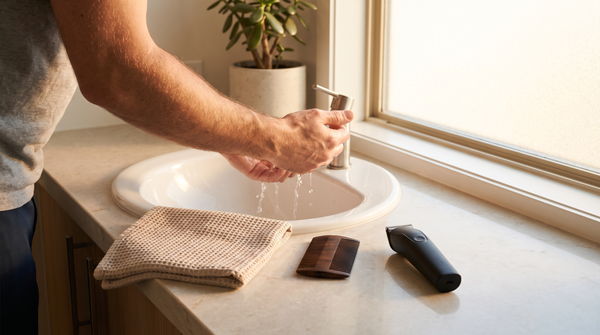 Comment nettoyer les poils de barbe : lavabo propre après la taille