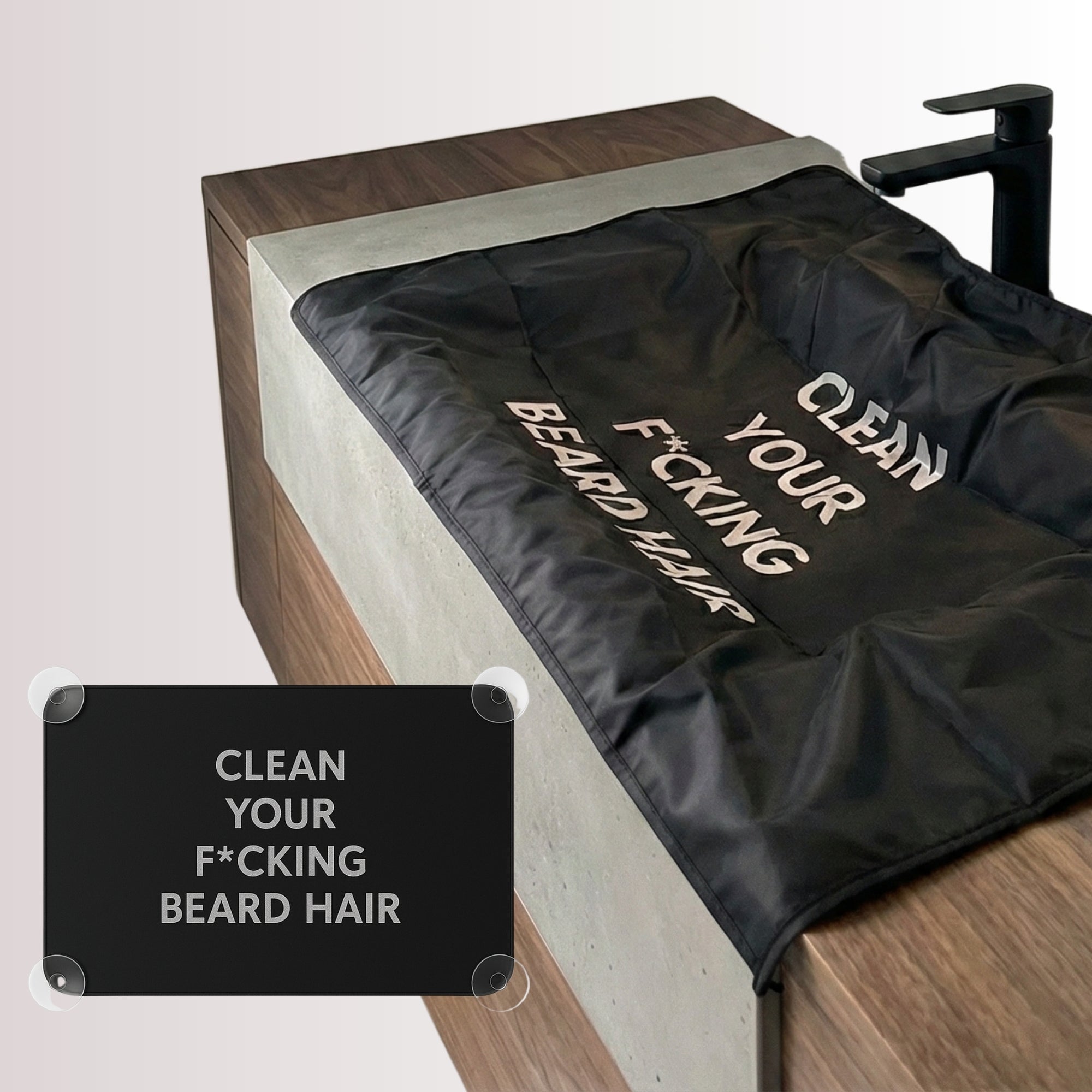 Tablier d'Évier Pour Poils de Barbes avec Ventouses