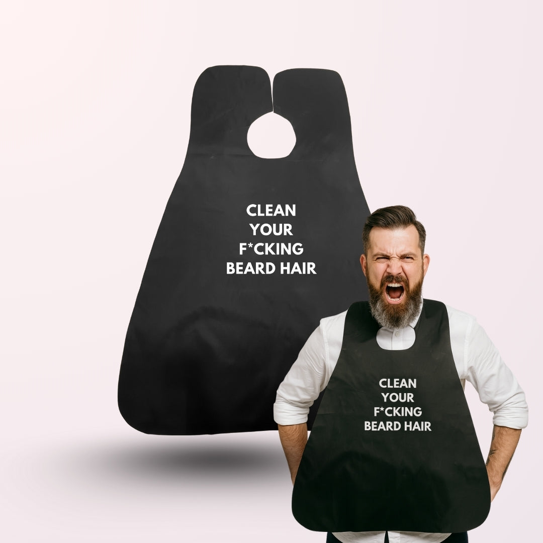 Pulire il grembiule con i peli della barba
