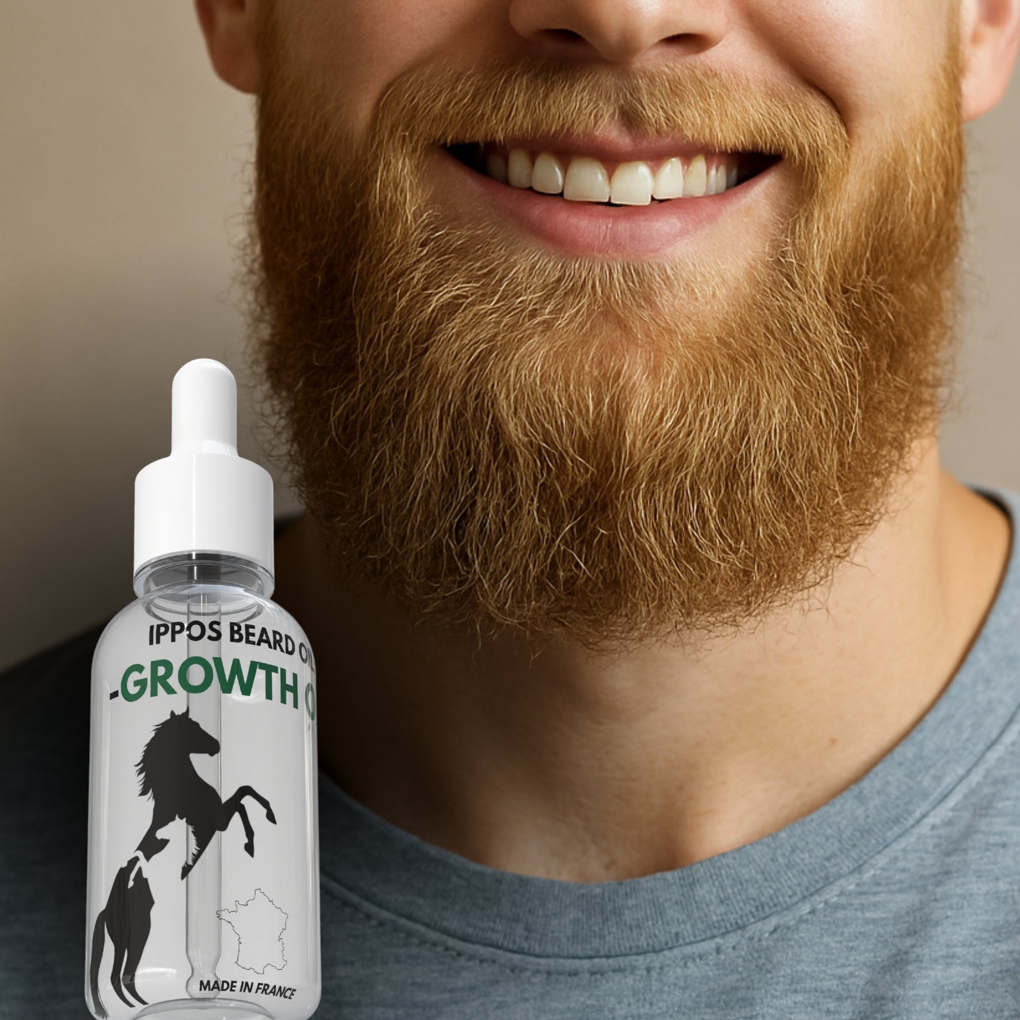 Olio per la crescita della barba IPPOS - Olio naturale per stimolare la crescita della barba