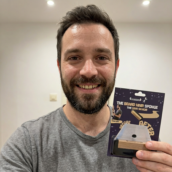 Marc utilisant la Beard Sponge